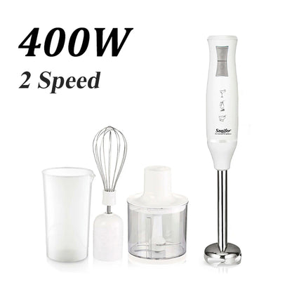 3 in 1 Immersion Blender Hand Food Mixer Includes Chopper and 700ml Smoothie Cup Stainless Steel Ice Blades Whisk Sonifer