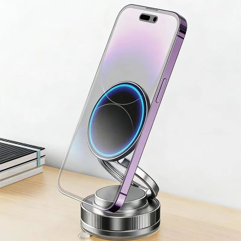 Magnetic Car Phone Holder 360° Rotatable Foldable & Adjustable Magnetic Auto Mount ,Suction Cup Phone Holder for Car/Mirror