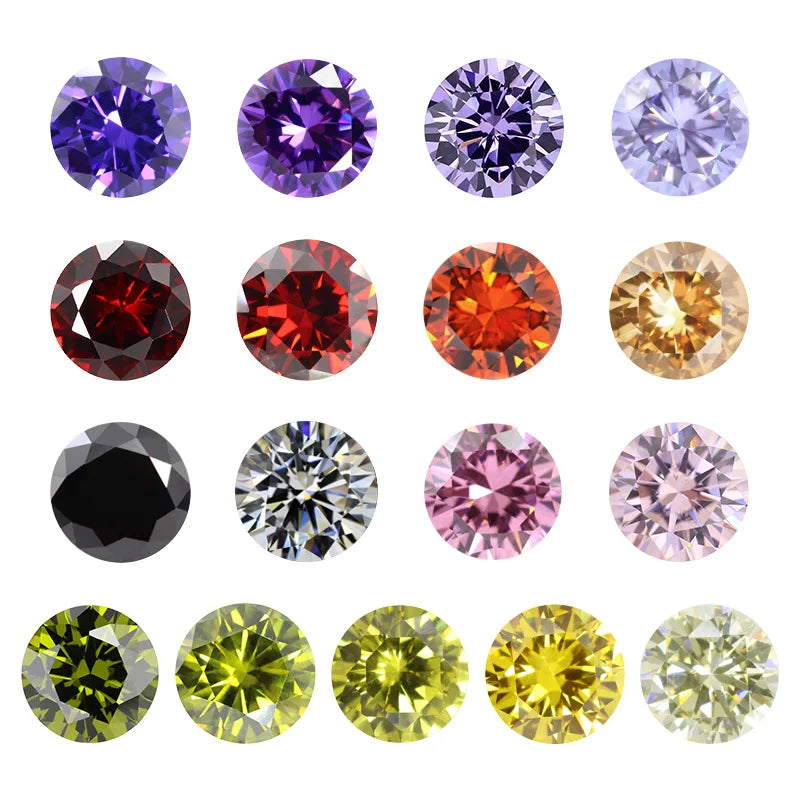 Big size 5A Cubic Zirconia Stone Multicolor Round Shape Brilliant Cut Loose CZ Stones Synthetic Gems Beads For Jewelry