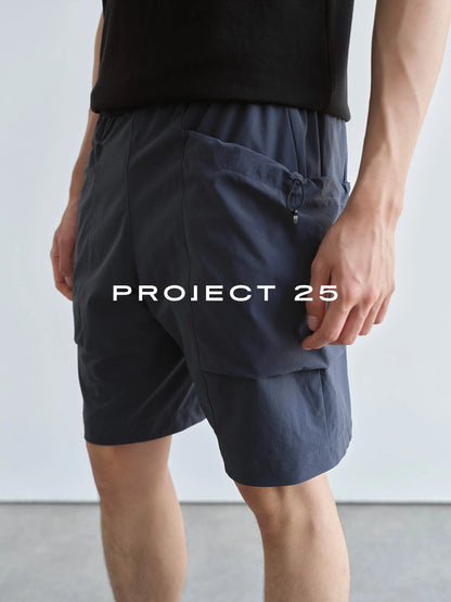 PROJECT 25 Mens Light 4-Way Stretch Cargo Shorts Waterproof Breath Multi Pockets Loose 5 Inch Outdoor Sports Tactical Shorts