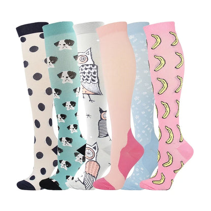 3/5/6 Pairs Compression Socks Exercise Mountaineering Running Sports Socks Elastic Medical Blood Circulation Swelling Nurse Sock