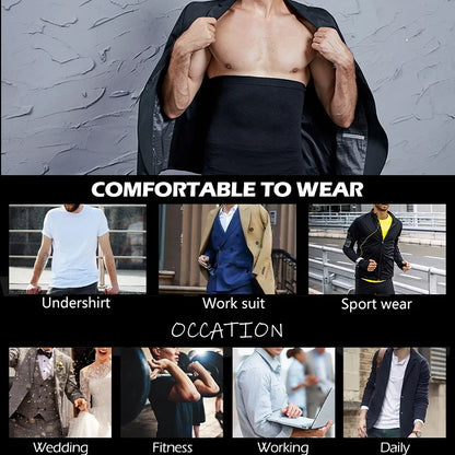Men's Waist Control Belt Shaping Band Firm Tummy Control Shapewear Compression Waist Cincher Belly Fat Slimming Body Shaper