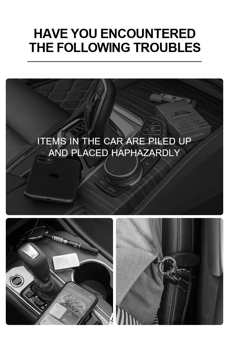 2PC Adjustment Car Seat Gap Storage Box Universal Auto Slot Organizer For Driver Pessenger Phone Key Pocket Interior Accessorie