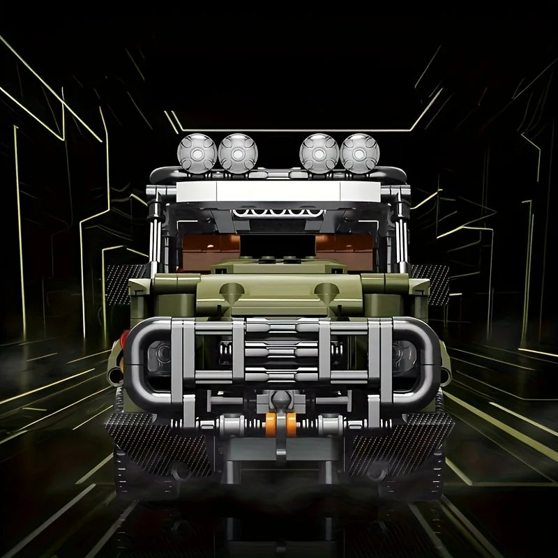 High-end green off-road vehicle assembly block building kit – the perfect gift for birthdays and special occasions.