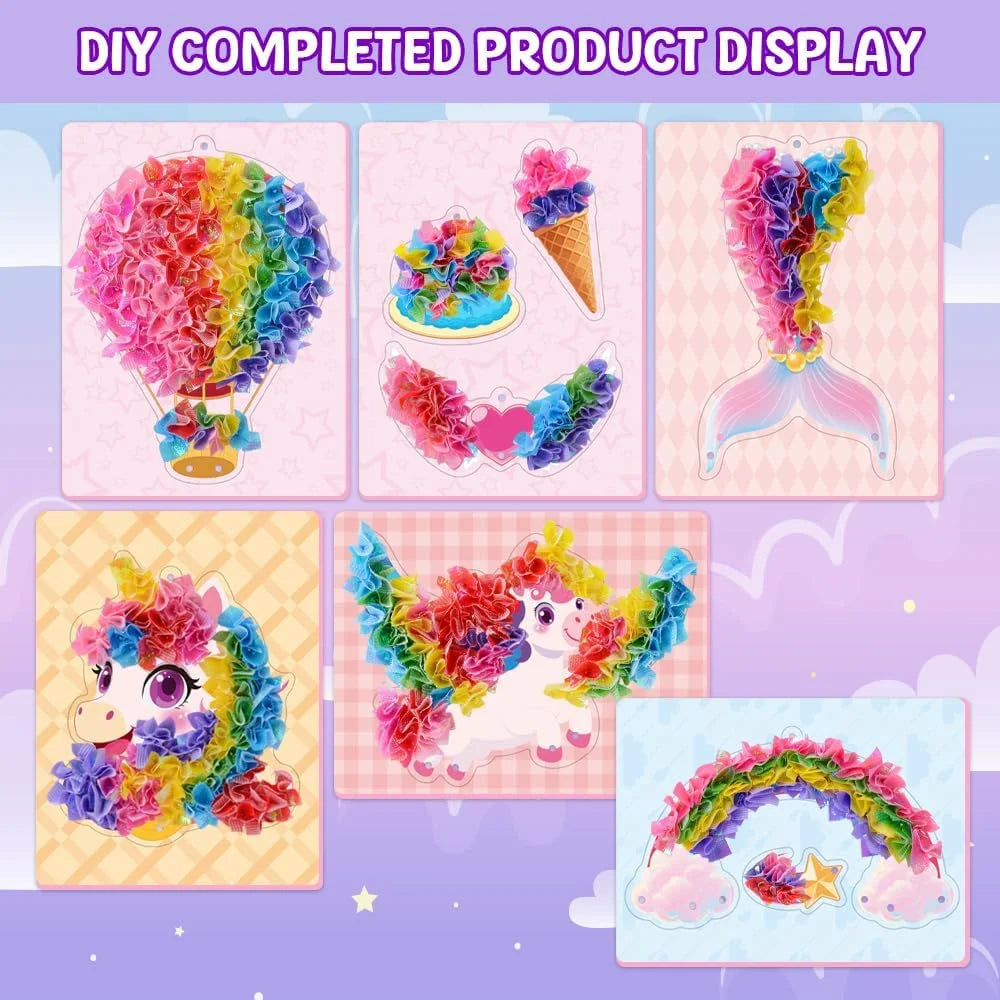 Unicorn Poke Art Craft Kit, DIY Fabric Poking Toy, Kids Educational Handmade Art Set Girls Birthday Gift