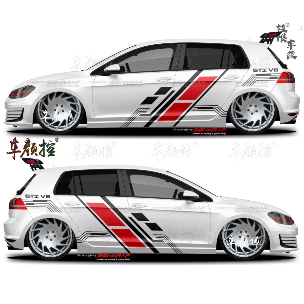 Car stickers For Volkswagen Golf8 MK5 MK6 MK7 GTI POLO customized exterior design sporty fashionable decals Vinyl  Accessories