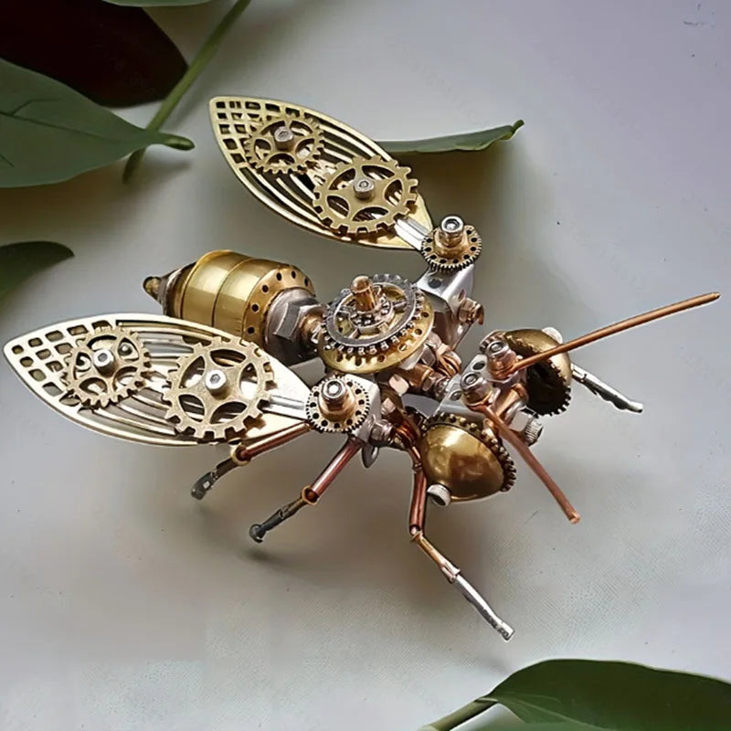 3D Cyberpunk Machinery DIY Metal Assembled Model Bee Series Insect Craft Puzzle Kit Ornament Kid Three-dimensional Creative Gift