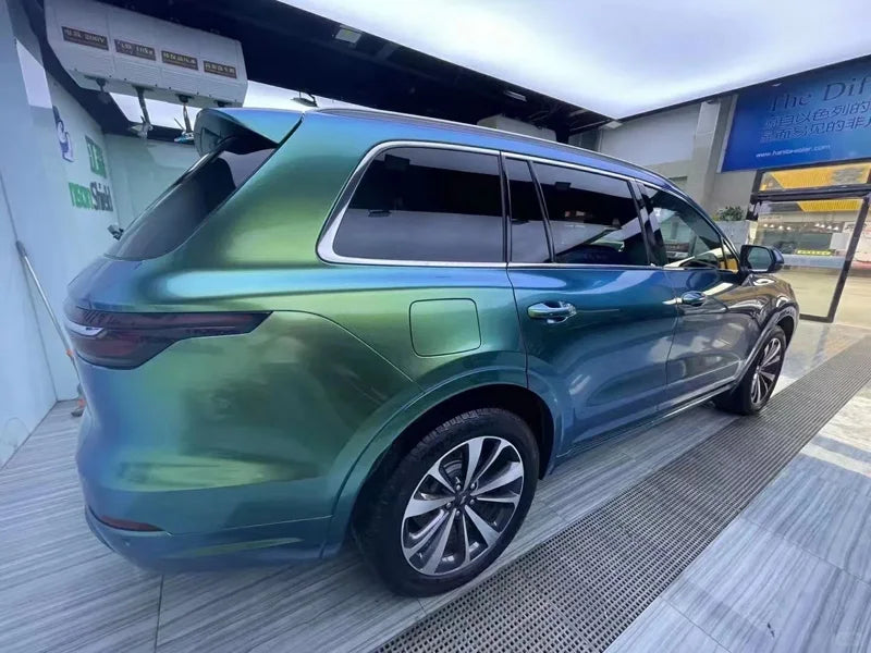 Premium Sparkle Metallic Chameleon Vinyl Wrap Film Roll Green to Gold Adhesive Decal Vehicle Car Wrapping with Air Release
