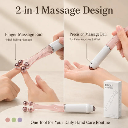 5-Ball Finger Massager 2-in-1 Hand Massage Roller for Fingers Palm Knuckles Wrist Portable Manual Self Care Tool