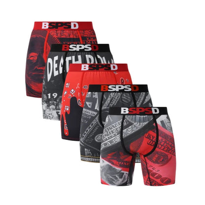 5Pcs Men Underwear Boxers Sexy Printed Man Boxershorts Breathable Man Panties Lingerie Plus Size Men Boxer Briefs Underpants