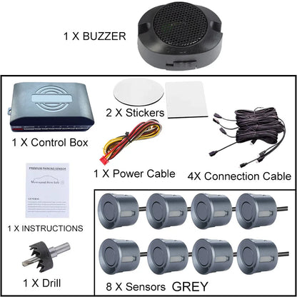 Car Parking Sensor Backup Radar Reversing Assistance Aid Kit with Audio Buzzer Alarm Parking Radar System Car Parking Sensors