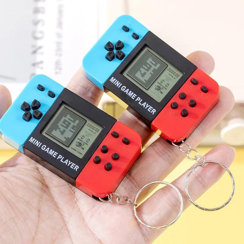 Handheld electronic game console handheld toy classic nostalgic Tetris game keychain small pendant