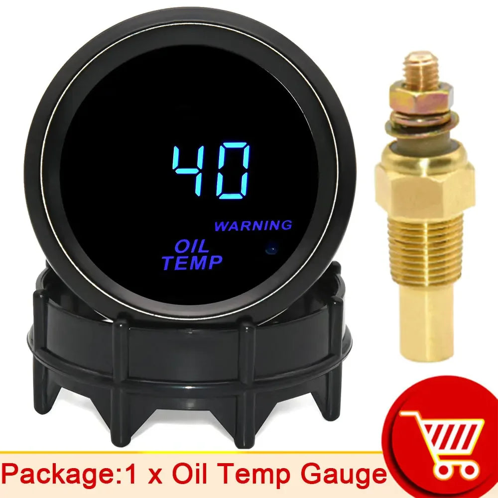 AD Digital Turbo Boost Gauge BAR PSI 52mm Car Water Temp Meter Oil Temp Oil Pressure Gauge Voltmeter Tachometer EGT Gauge Holder