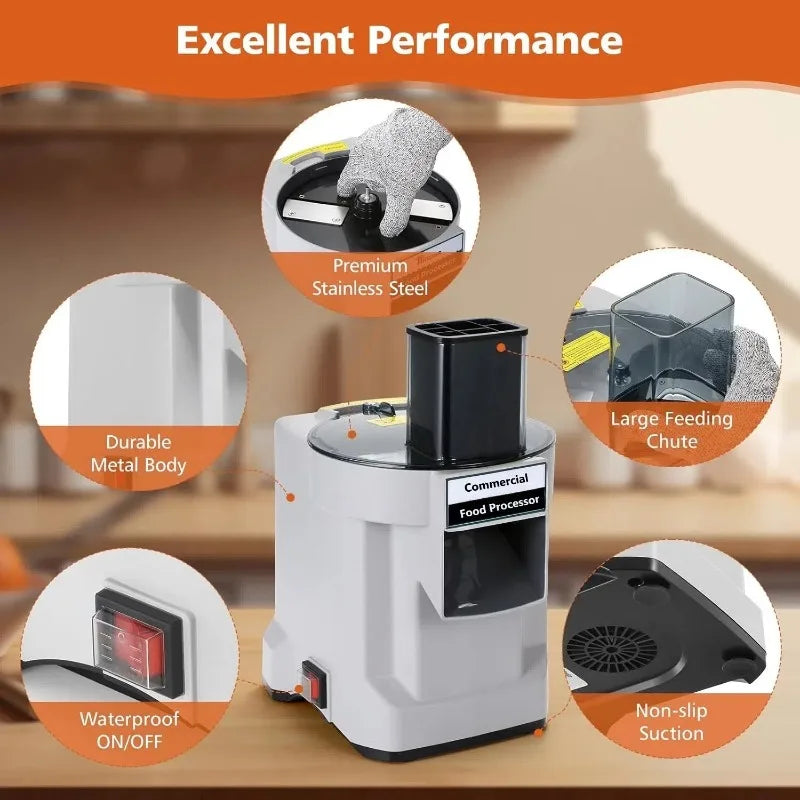 K8600 Commercial Dicing Machine White 3-in-1 Multi-Function Electric Cutter Strips Shreds Slices Dice Radish Potato Vegetables