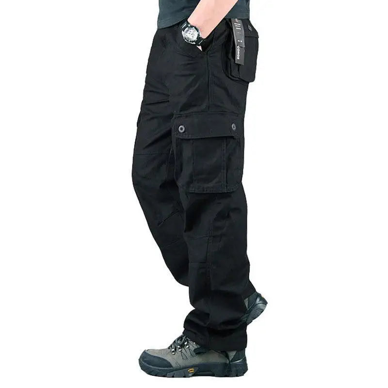 Hot Style, Fashionable, Multi-pocket Men's Work Trousers, Loose Pants, Plus Size Labor Insurance Casual Straight Pants