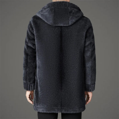 Casual Slim Solid Woolen Coat High Qualit winter jacket men fashion Woolen Coat Men's Casual Wool hooded trench coat Men Jacket