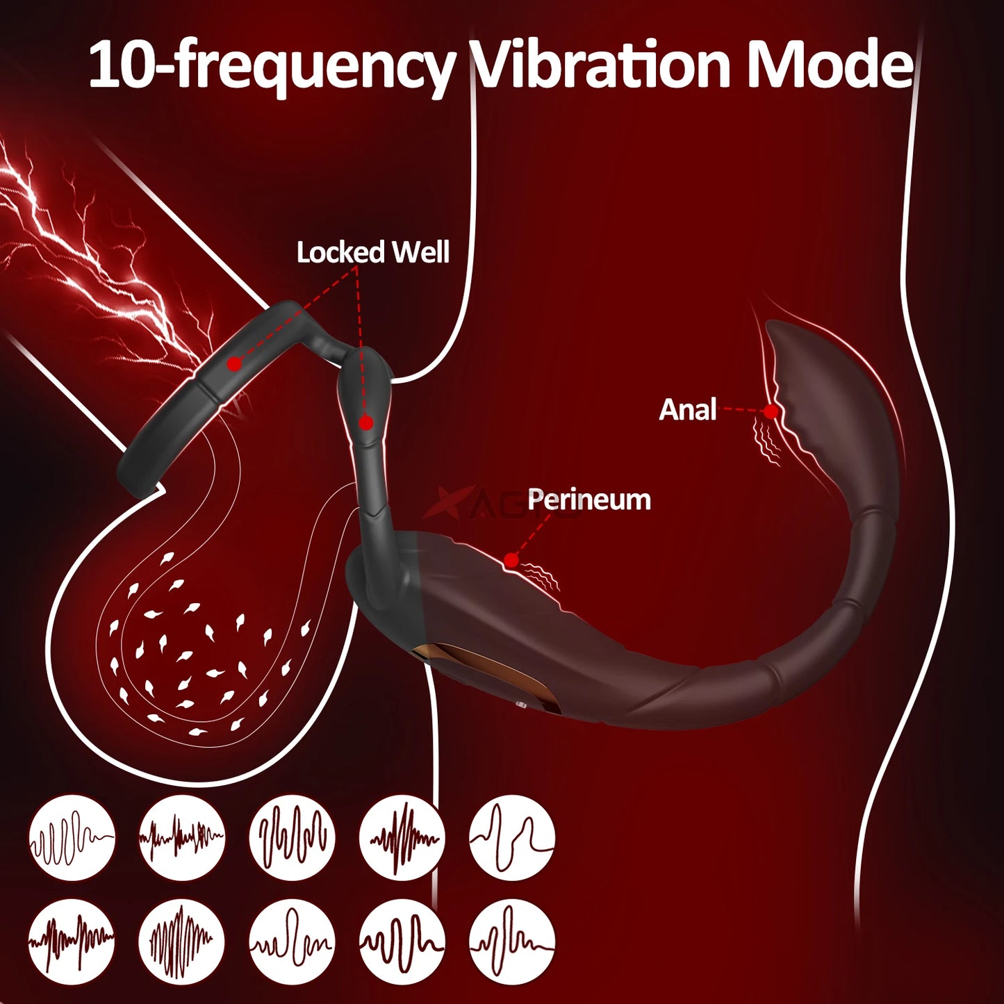 Cock Ring Prostate Vibrator for Men Male Double Ring Anal Plug Vibrating Delay Ejaculation Male Masturbator Sex Toys for Men 18+