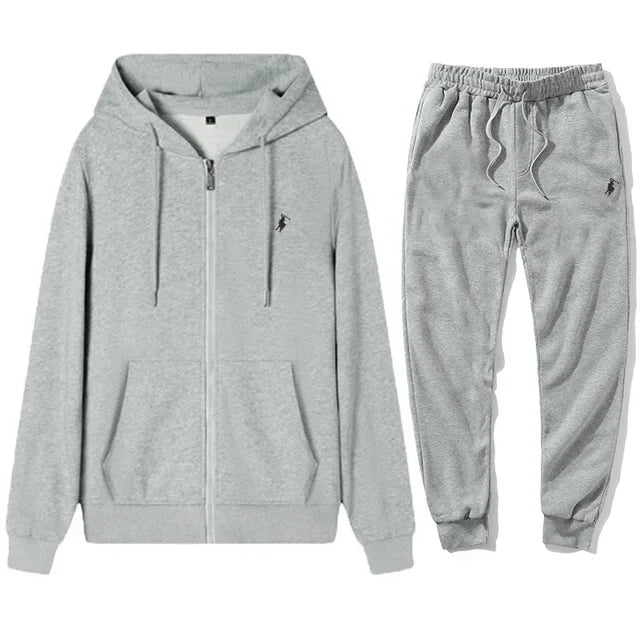 New Men's Autumn and Winter Classic Hoodie and Sweatpants, Suitable for Leisure Fitness, Warm Sports Set