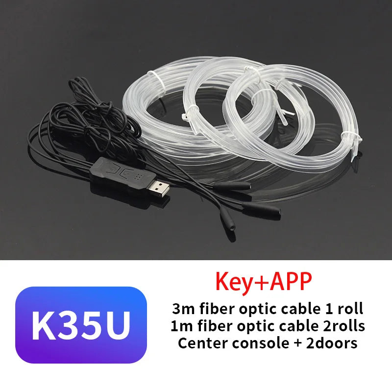 Car Interior Led Decorative Lamp Remote App EL Wiring Neon Strip For Auto DIY Flexible Ambient Light USB Party Atmosphere Diode