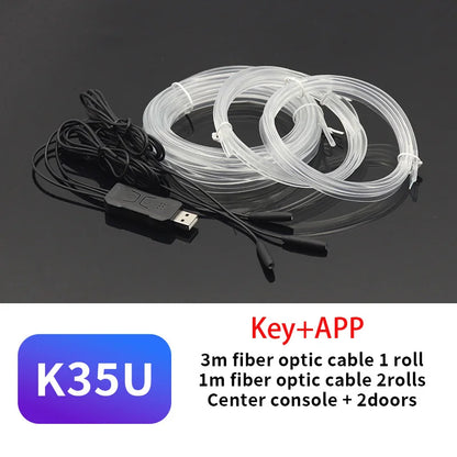 Car Interior Led Decorative Lamp Remote App EL Wiring Neon Strip For Auto DIY Flexible Ambient Light USB Party Atmosphere Diode
