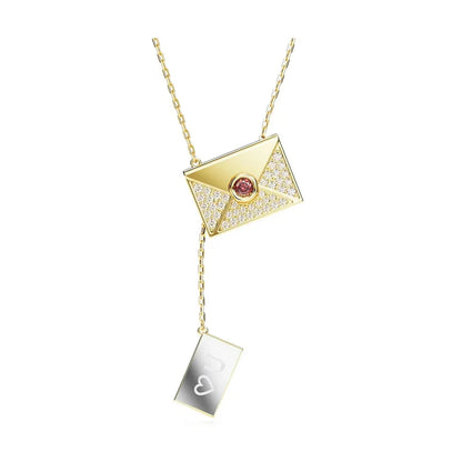 2025 Hot Selling Shoe Love Letter Gold Necklace Blue Gem Pendant Jewelry Gift