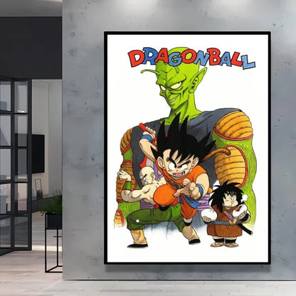 Dragon Ball Poster Super Saiyan Wall Art Goku Themed Painting Vivid Battle Design Durable Canvas Perfect for Anime Room Decor