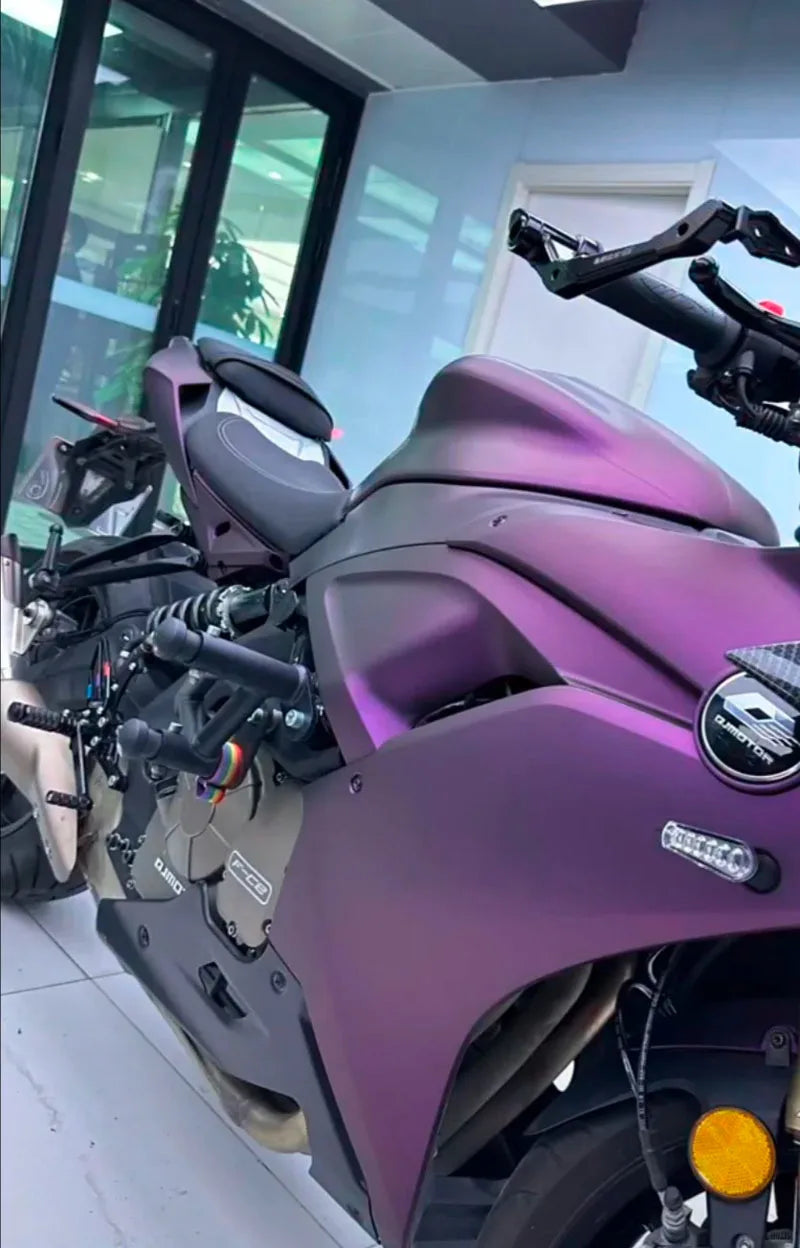 PET Ultra Matte Ghost Purple Vinyl Wrap Film Roll Self Adhesive Motorbike Car Wrapping Decal