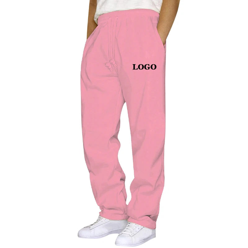 Customized Straight Leg Jogger Pants Men Autumn Winter Personality Printed Thicken Sweatpants Pocket Trousers Streetwear S - 5XL