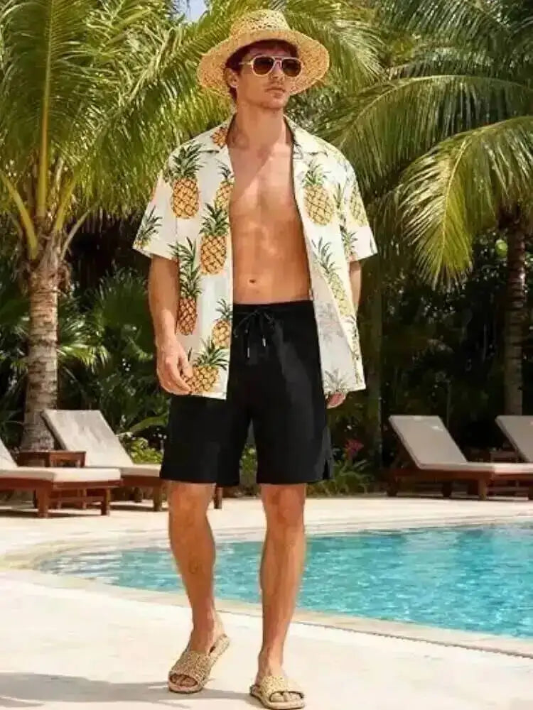 Black 2026 Summer Men's Swimming Trunks Compression Liner Quick Dry Pockets Board Shorts Sports Surfing Beach Swim Trunks LYZ065