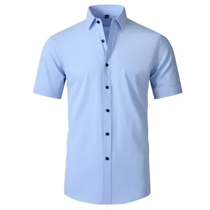 Four sided elastic shirt for men's shirt, multi-color non ironing, wrinkle resistant, simple business dress, casual shirt