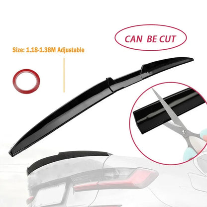 For Audi Accessories A4 B8 2003-2013 Car Rear Trunk Spoiler Wing Lid DIY Length 3Pcs Matt Black Soft Plastic