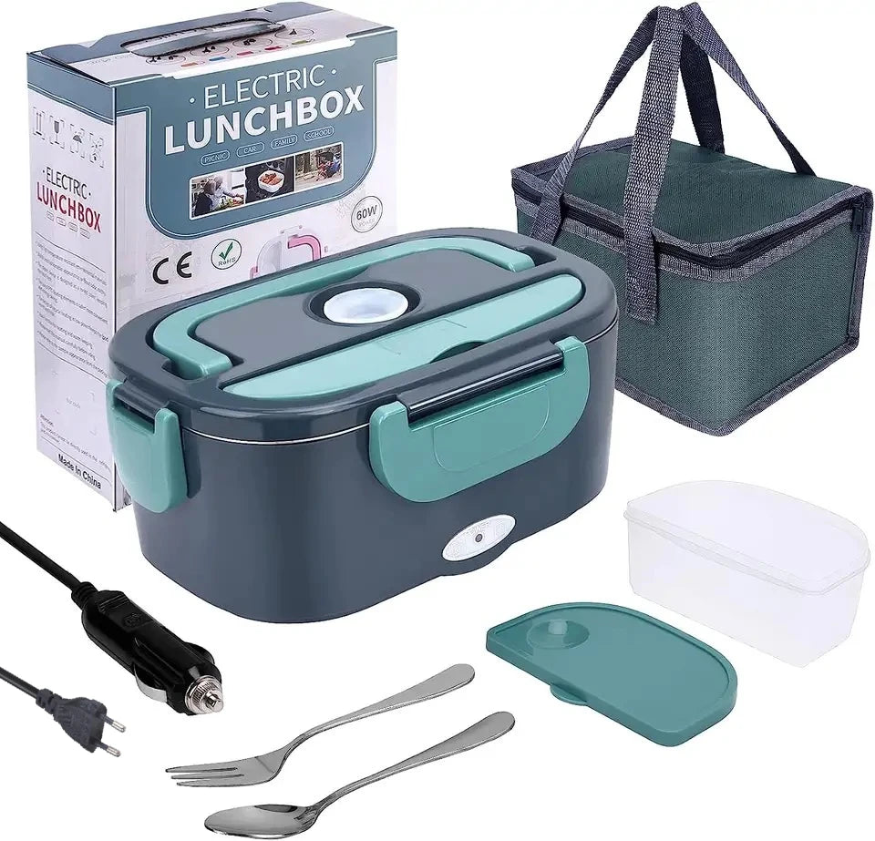 HOMEFISH 1.8L Electric Lunch Box 75W Speed Heating Car Or AC Heating Travel Office Home Use Gift Knife And Insulated Handbag