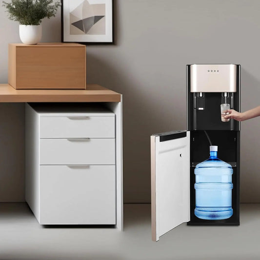 Bottom Loading Water Dispenser, Water Cooler Dispenser for 5 Gallon Bottle, Hot and Cold Water Dispenser with Over-Temperature/Overload/Anti-Dry Burn Protection for Offices, Nurseries, Homes