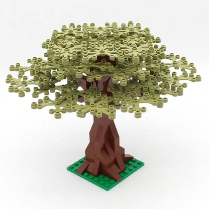 MOC Plant & Tree Parts: Green Grass, Pine Trees, Leaf Flowers & City Building Bricks Accessories - Assemble Blocks Kit