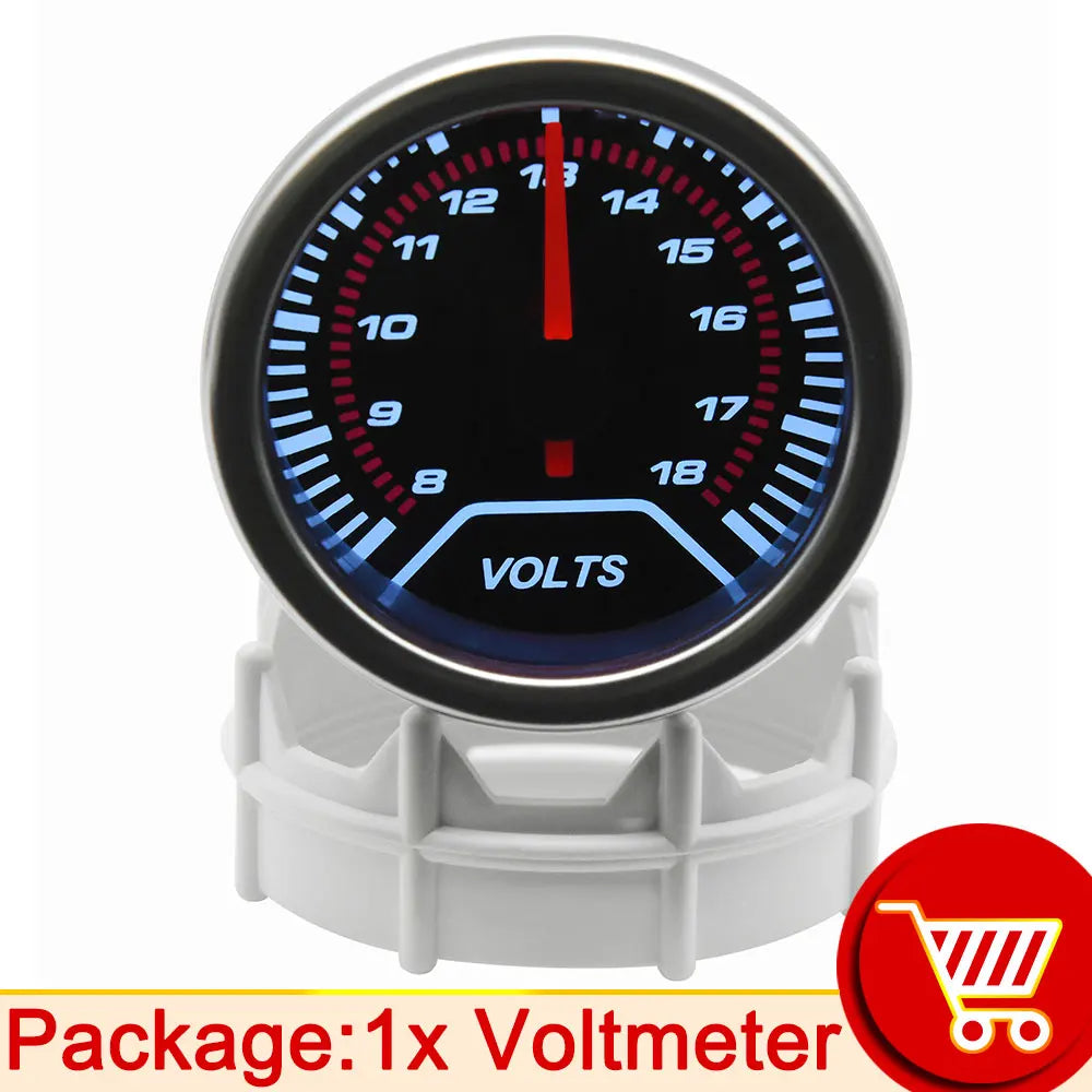 AD 52mm Water Temperature Gauge + 10mm Sensor  Boost Gauge Bar Psi Vacuum Oil Temp Press Voltmeter Tachometer RPM Car Gauge Pods