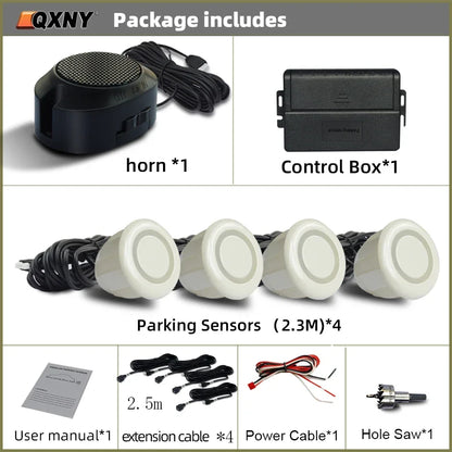 Professional Front Parking Sensor Kit Auto Parktronic Vehicle Assistant System Buzzer Alarm Volume Can be Adjusted Universal