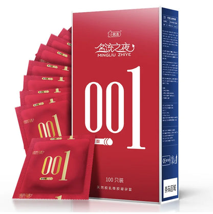 Hyaluronic Acid Condoms 52mm 100/50pcs Men Couples Glossy Ultra Thin Penis Sleeves Sex Toys Safer Condoms Sexshop Products