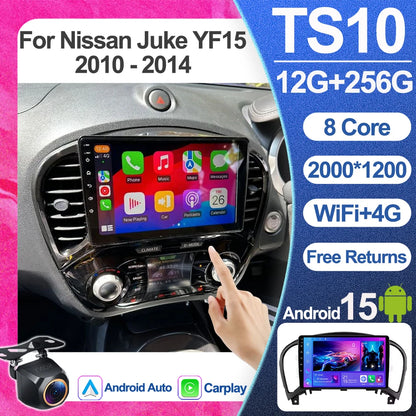 For Nissan Juke Yf15 2010 2011 2012 2013 2014 Carplay Auto 5g+wifi Gps Car Radio Navigation Multimedia Video Player Stereo Bt