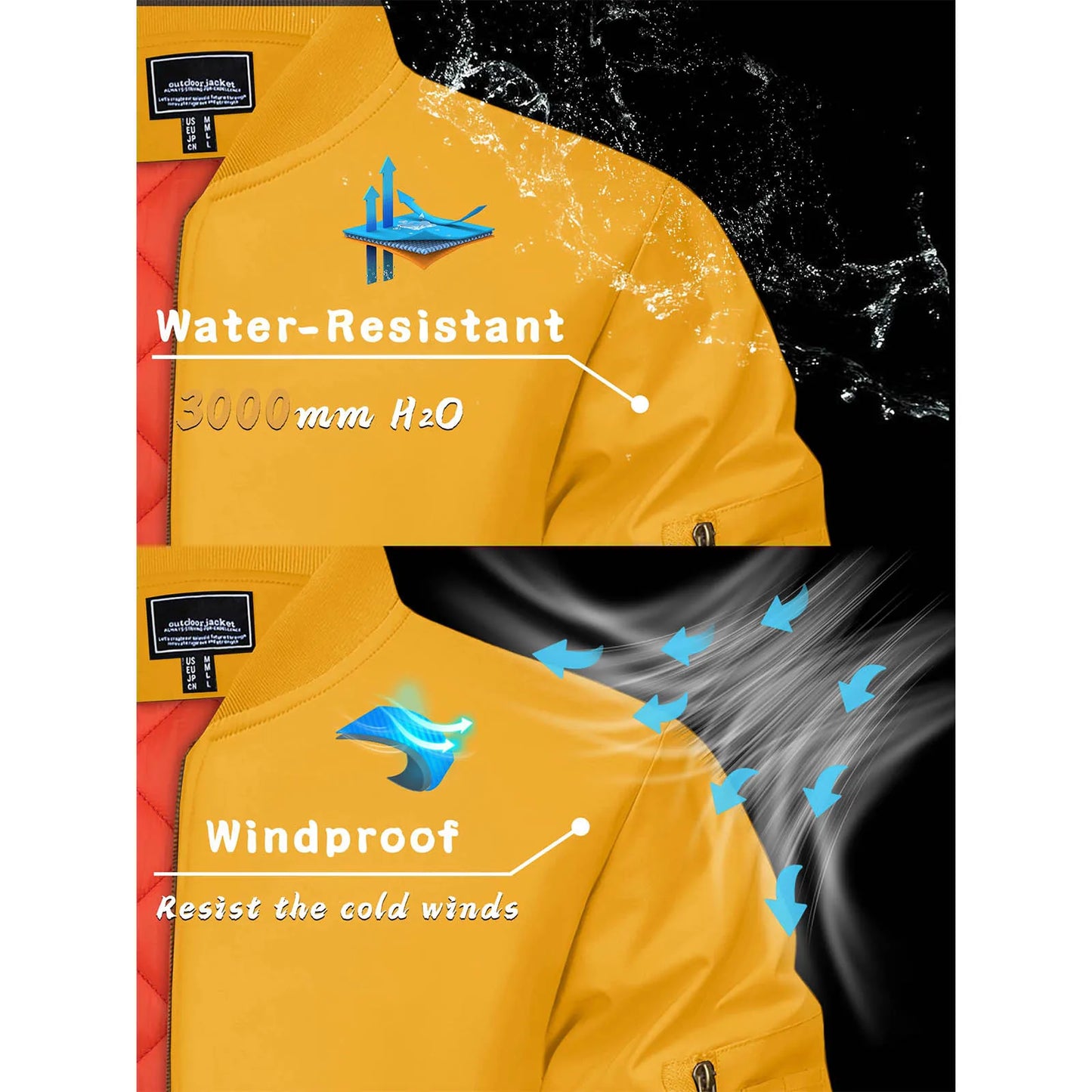 MAGCOMSEN Bomber Jacket Men Warm Zip Up Winter Padded Coat Casual Baseball Jackets Pilot Windbreaker Varsity Jackets