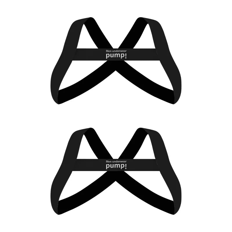 Chest Straps Men's Sexy Elastic Breast Belt Chest Bondage Muscle High Stretch Shoulder Straps Sports Fitness Club Party Costume