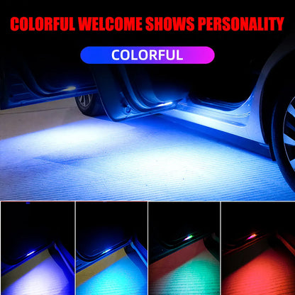 2/4pcs Car LED Door Light USB Charging Wireless Door Warning Lights Safe Anti-collision Signal Lamp Welcome Atmosphere Light
