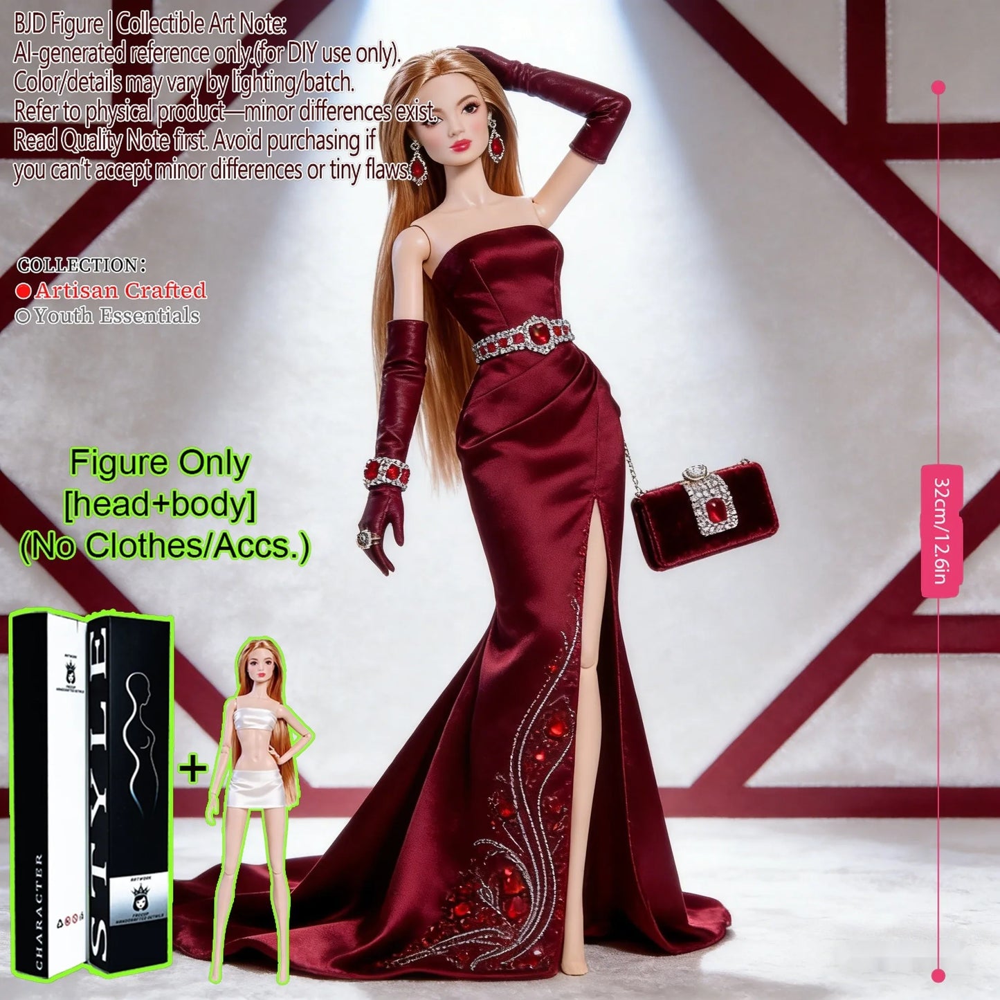 1/6 Scale Fashion BJD Doll 12 Joint Articulated Body Art Collection Doll For Home Decor
