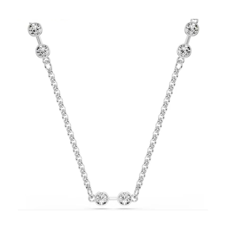 New shoe style inlaid mixed crystal interlocking rose gold pearl romantic heart-shaped necklace