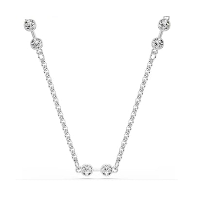 New shoe style inlaid mixed crystal interlocking rose gold pearl romantic heart-shaped necklace