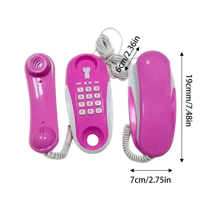 Kids Toy Phone Fun Learning Toy Kids Play Phone Intercom Realistic Cell Phone Design With 23Ft Phone Line Birthday Christmas Toy