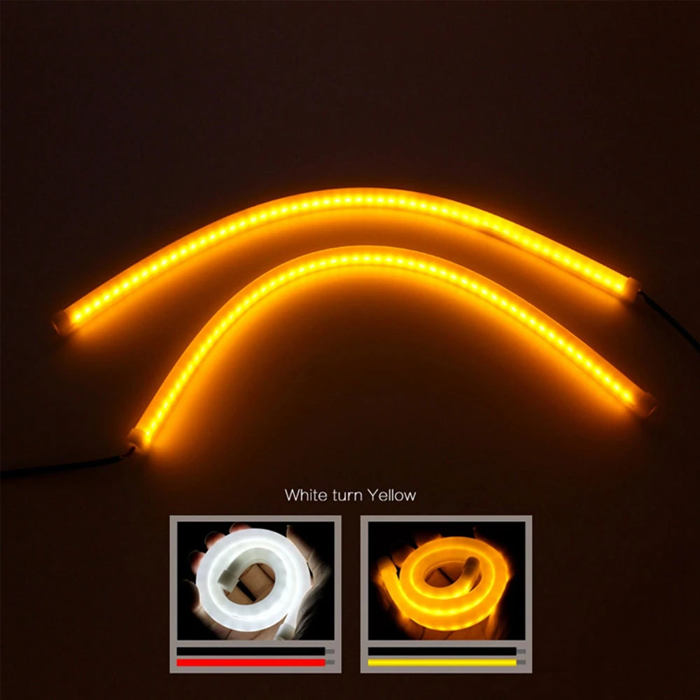 Dynamic Drl RGB Universal LED Headlights Strip Sequential Tun Signal Strip Neon Welcome Lamp Daytime Running Lights APP Control