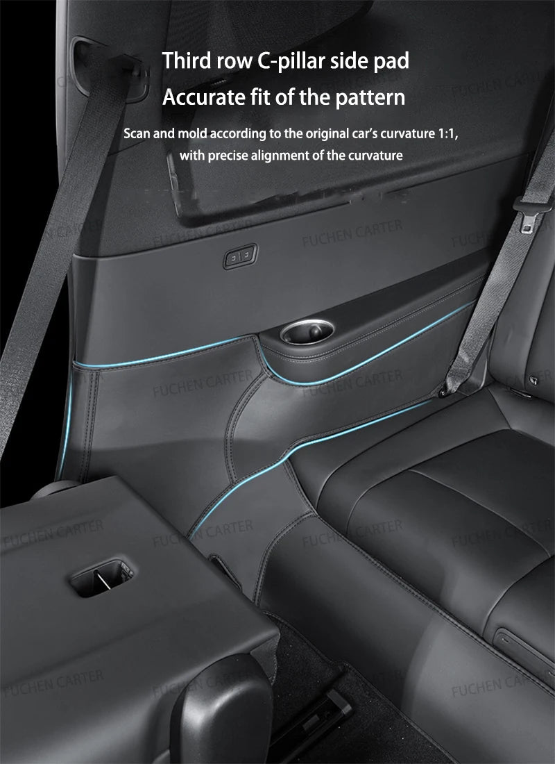 For Tesla NEW ModelYL2026 Leather Front Rear Door Sill Protector Threshold Strip Anti-kick Guard Panel Waterproof Pad Accessorie