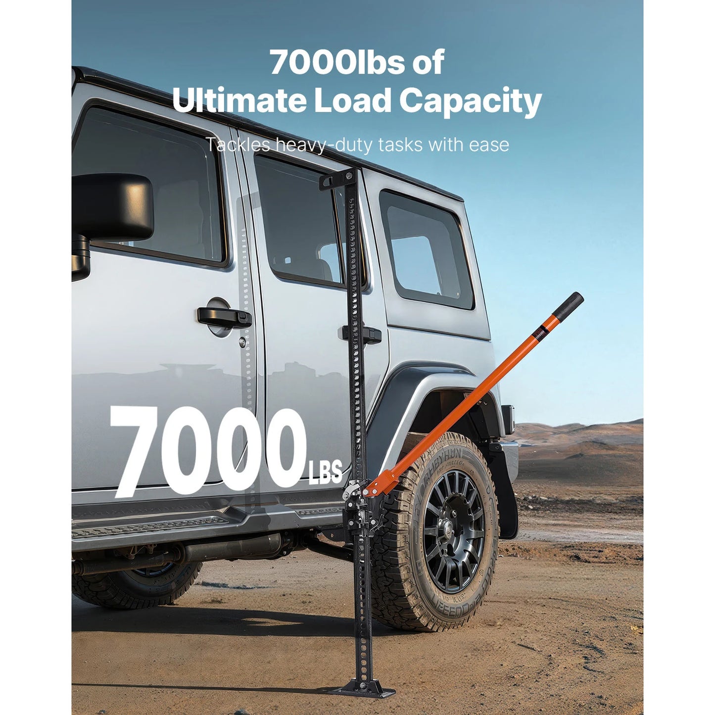 SucceBuy Farm Jack 60" Utility High Lift 3.18 Ton(7000lb) Ratcheting Off Road Jack Heavy-Duty Jack w/ 5.12"-54.33" Range for SUV