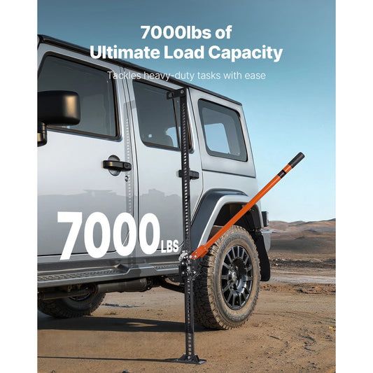 SucceBuy Farm Jack 60" Utility High Lift 3.18 Ton(7000lb) Ratcheting Off Road Jack Heavy-Duty Jack w/ 5.12"-54.33" Range for SUV