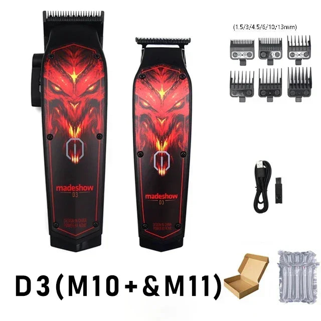 MEDESHOW D8 Professional Hair Cutting Machine Kit for Men Hair Clipper Trimmer 0mm Gap Cutter Head USB Charger Barber Kit